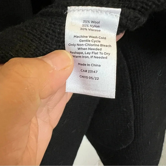 Talbots Wool Blend Open Cardigan Black Size Large - Picture 5 of 9